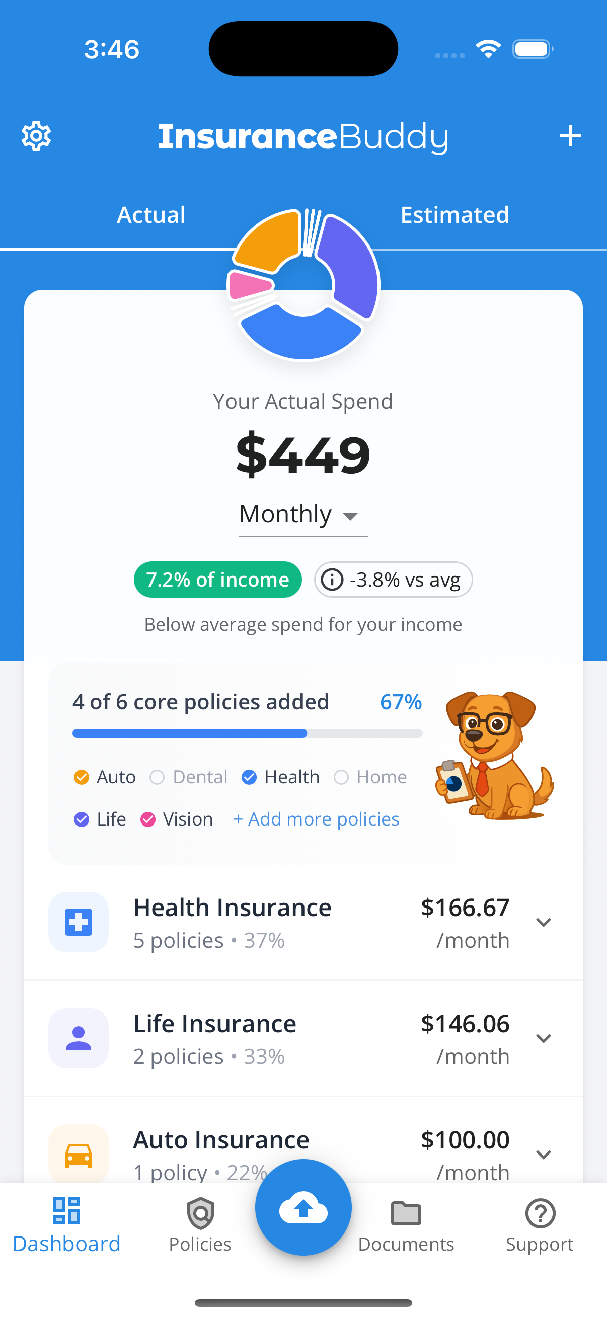 InsuranceBuddy™ App - Dashboard
